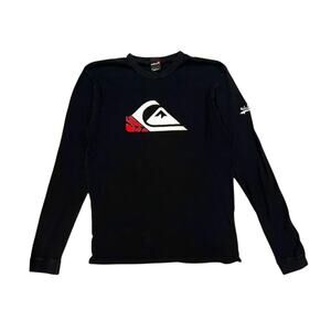 ★ Quiksilver Y2K Logo Men’s Solid Streak Long Sleeve Black Shirt ★
